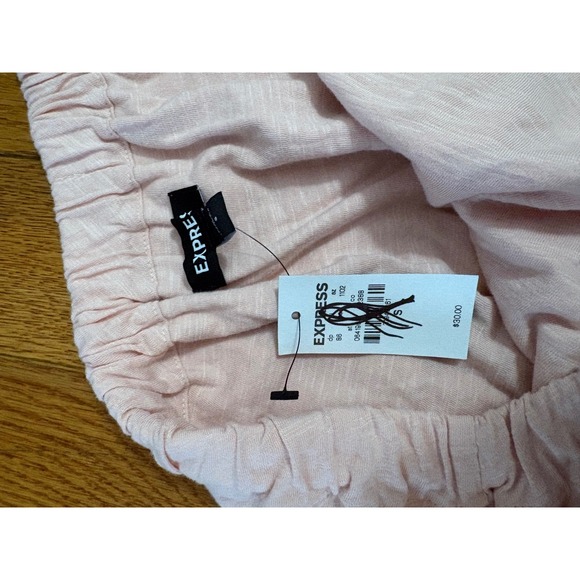Express Womens One Shoulder Tie Strap Blouson Top Light Pink Small NEW - Picture 7 of 8